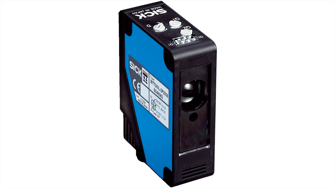 Rs-Online Sensore fotoelettrico Rettangolare SICK a soppressione di sfondo rilevamento 200 mm → 18 m. uscita PNP