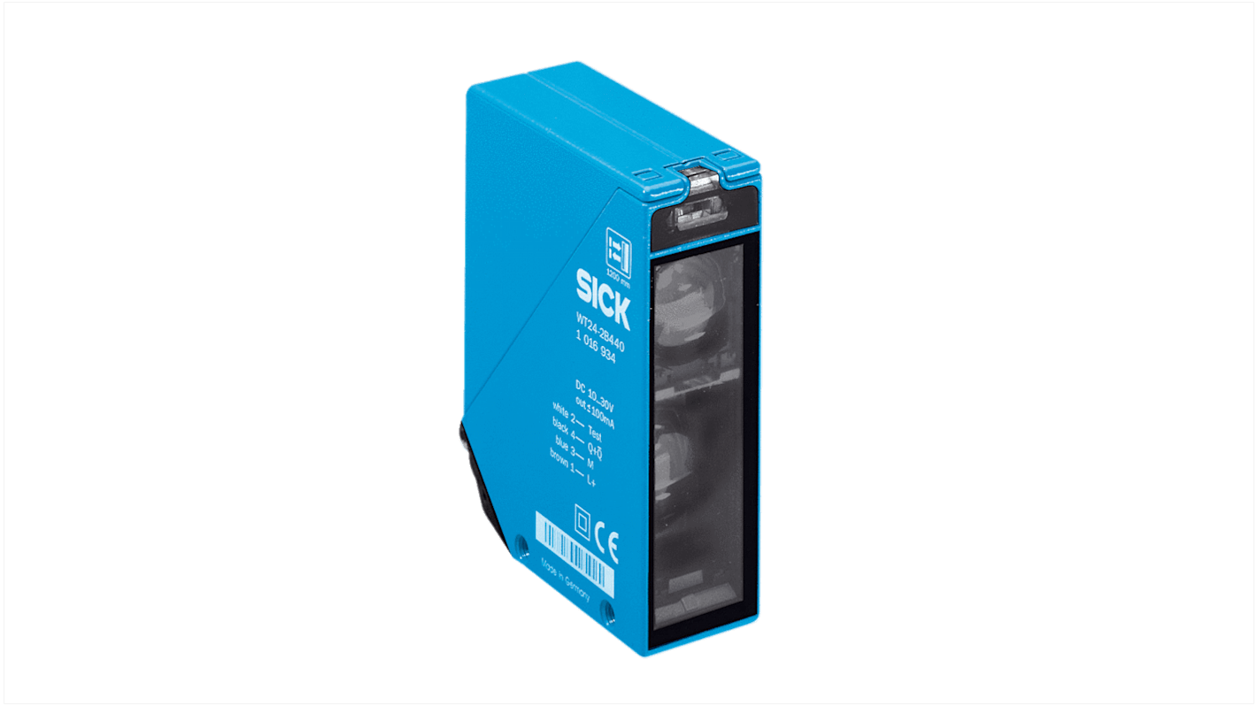Rs-Online Sensore fotoelettrico Rettangolare SICK a soppressione di sfondo rilevamento 100 mm → 1 2 m. uscita NPN/PNP