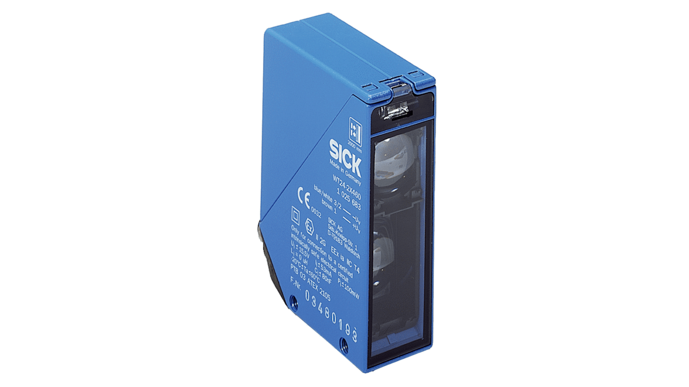 Rs-Online Sensore fotoelettrico Rettangolare SICK a soppressione di sfondo rilevamento 40 mm → 2 m. uscita NAMUR