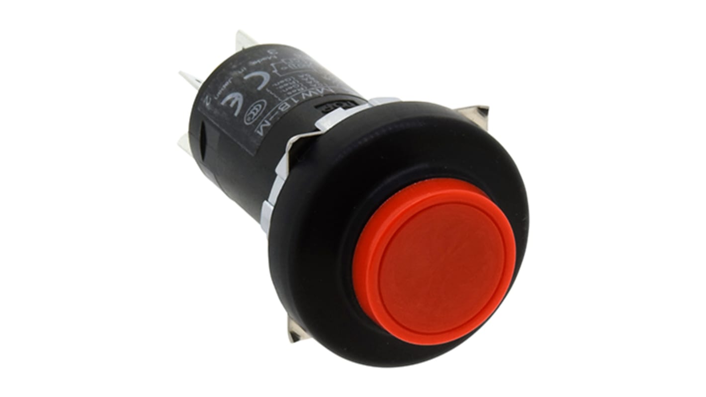 Idec Push Button Switch, Latching, Panel Mount, DPDT, 24 → 110V, IP66