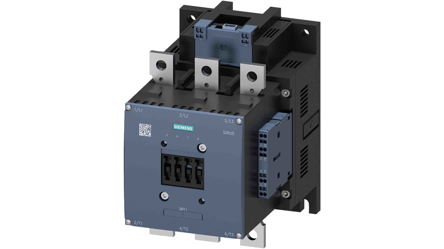 Siemens SIRIUS 3RT Size S10, 3RT1 Contactor, 110 V dc Coil, 3-Pole, 265 A, 132 kW, 2NO + 2NC