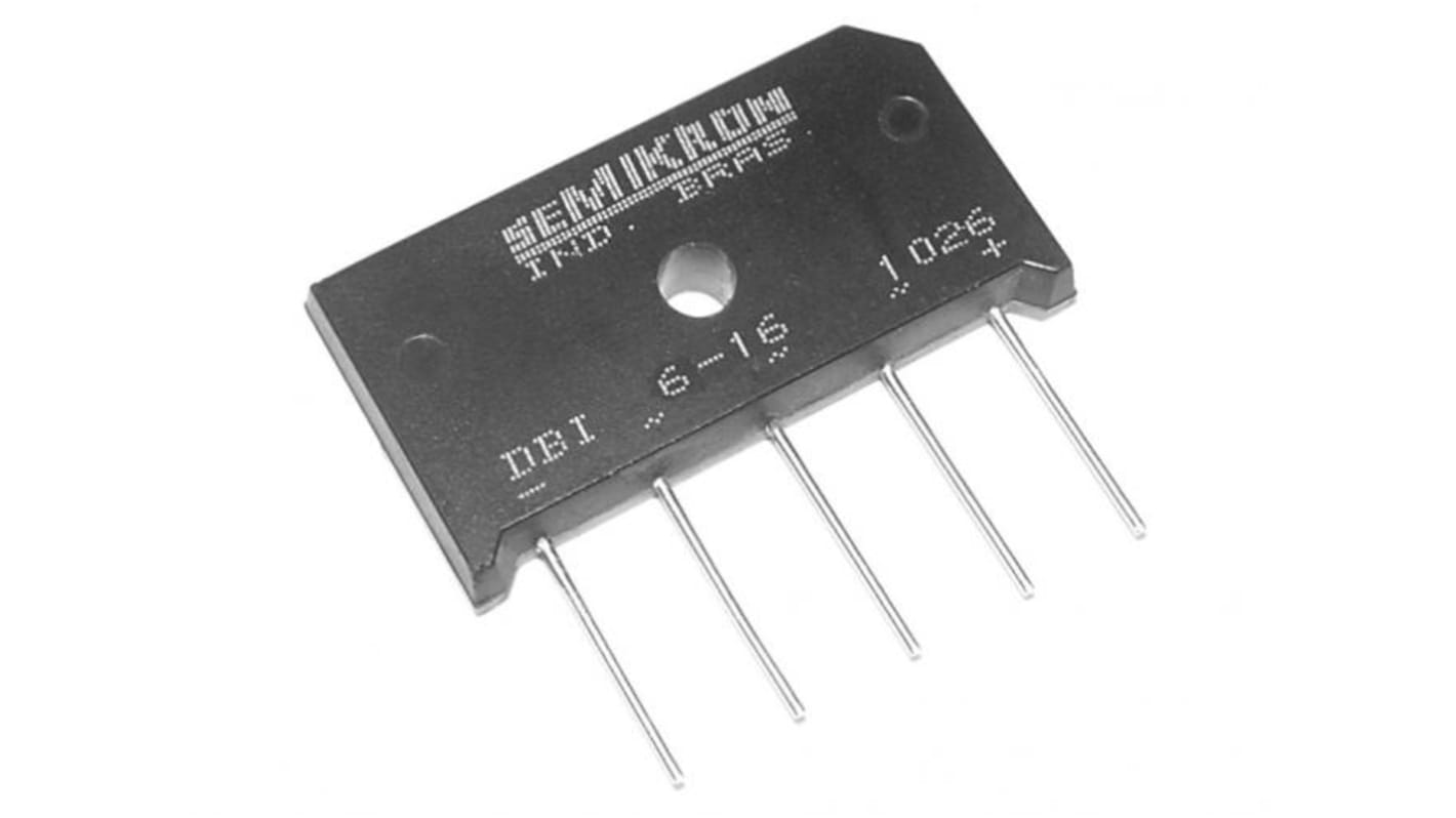 Semikron Danfoss Bridge Rectifier, 27A, 1200V, 3-phase, 5-Pin