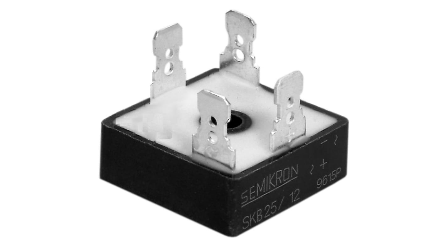 Semikron Bridge Rectifier, 35A, 1000V, 4-Pin