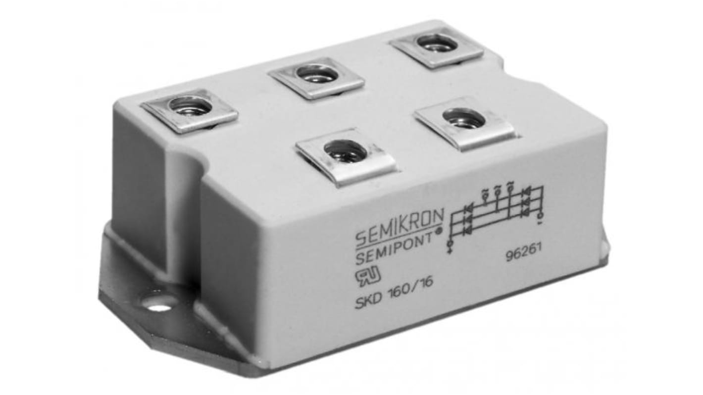 Semikron Danfoss 1600V 160A, 6 Diode, 5-Pin G 37 SKD 160/16