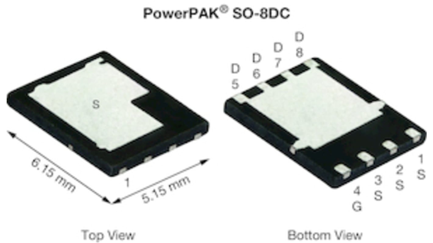 Vishay N-Channel MOSFET, 204 A, 60 V, 8-Pin PowerPAK SO-8DC SiDR626LDP-T1-RE3
