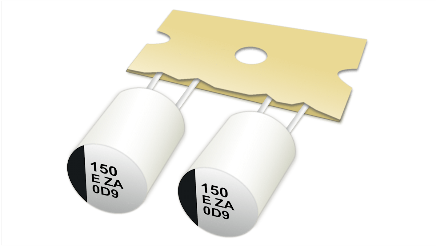 Panasonic 56μF Hybrid Aluminium Electrolytic Capacitor 63V dc, Radial, Through Hole - EEHAZA1J560B