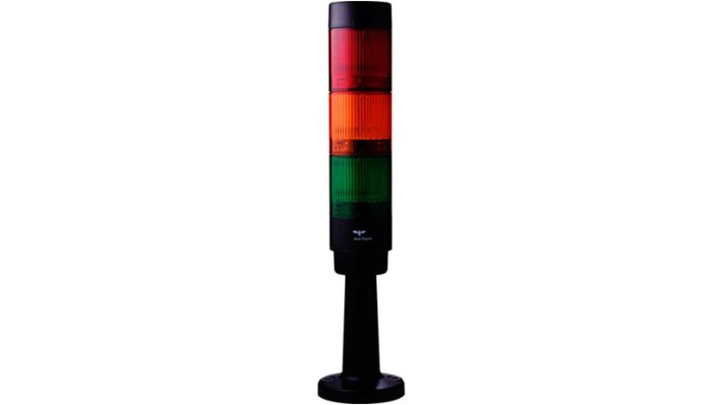 AUER Signal Modul-Compete 50 Series Red/Green/Amber Signal Tower, 3 Lights, 24 V dc