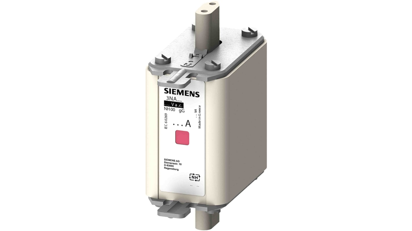 Fusibile con linguette centrate, Siemens, 50A, fusibile NH00, standard IEC 60269, cat. gG 690V