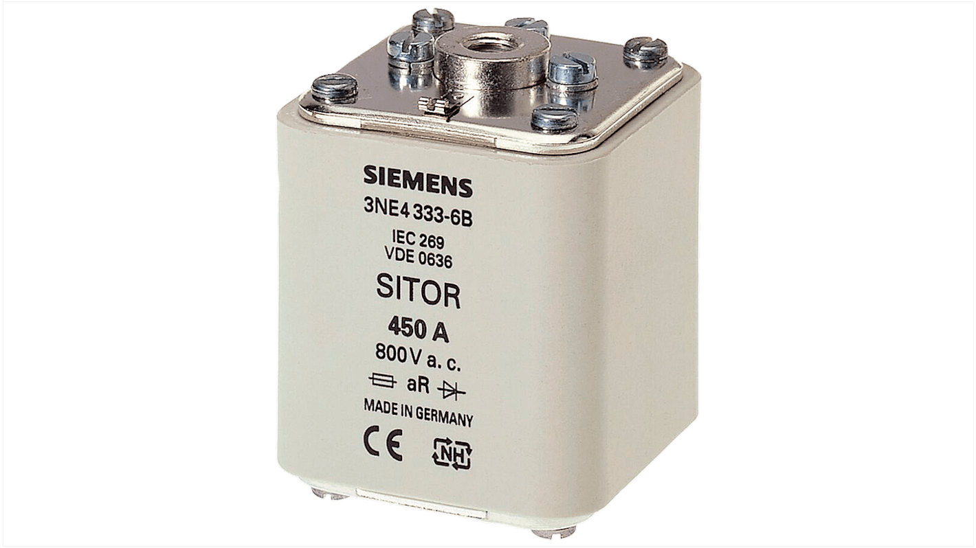 Siemens 250A Square Body Flush End Contacts Fuse, aR, 800V