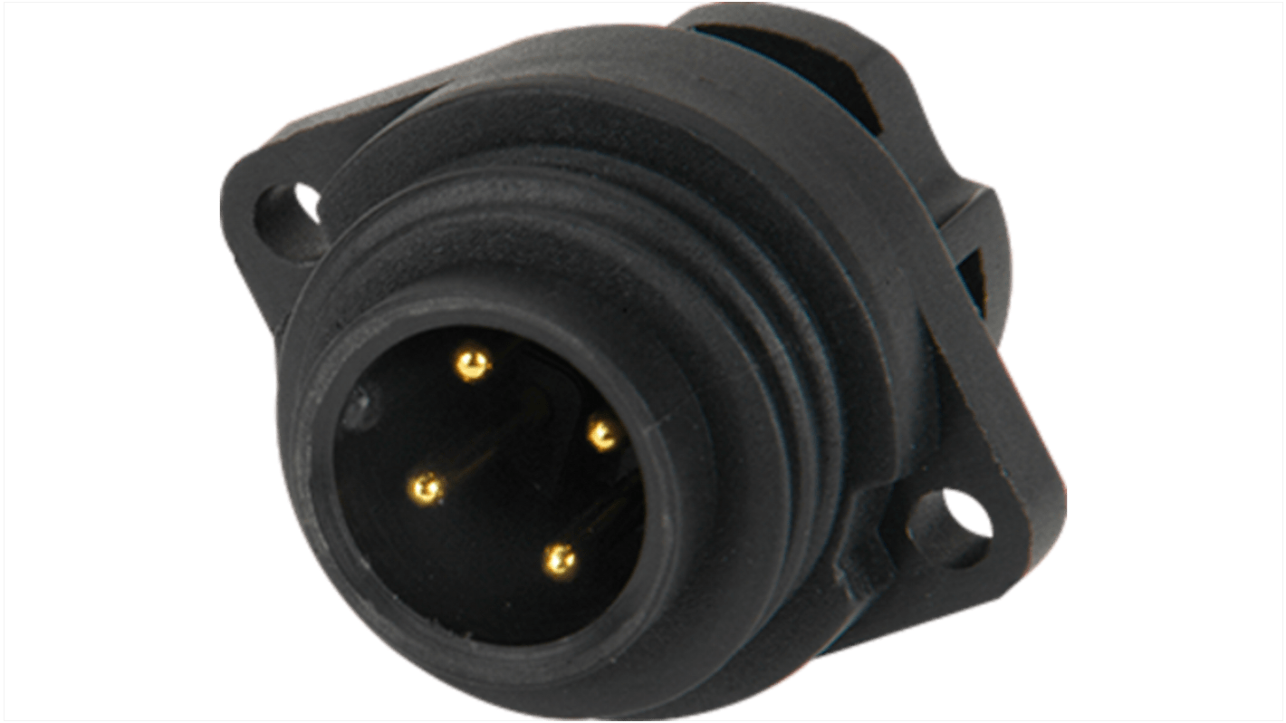 RS PRO Circular Connector, 4 Contacts, Panel Mount, Male, IP67