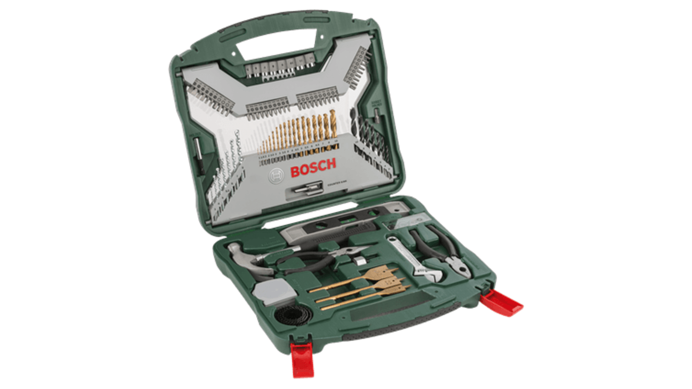 Bosch 103-Piece Twist Drill Bit Set for Multi-Material, 10mm Max, 1mm Min, Titanium Bits