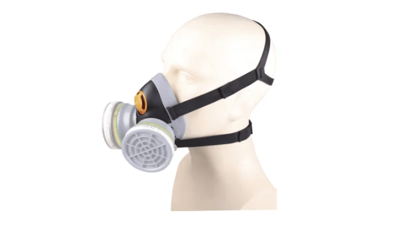 Maschera respiratoria Delta Plus col. Nero/Grigio, Taglia Di medie dimensioni, Mezza maschera