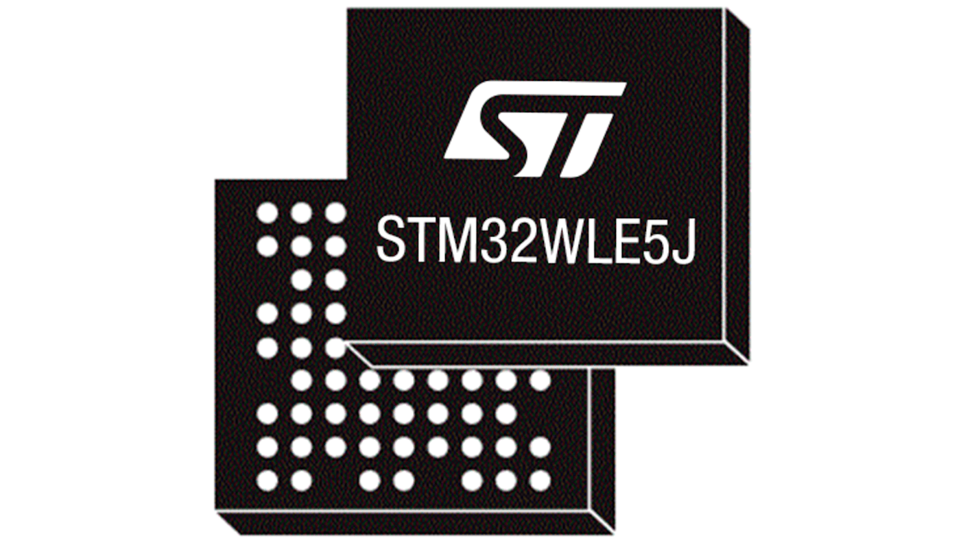 STMicroelectronics STM32WL55JCI7, 32bit ARM Cortex M0+, ARM Cortex M4 Wireless Microcontroller, STM32WL, 48MHz, 256 kB