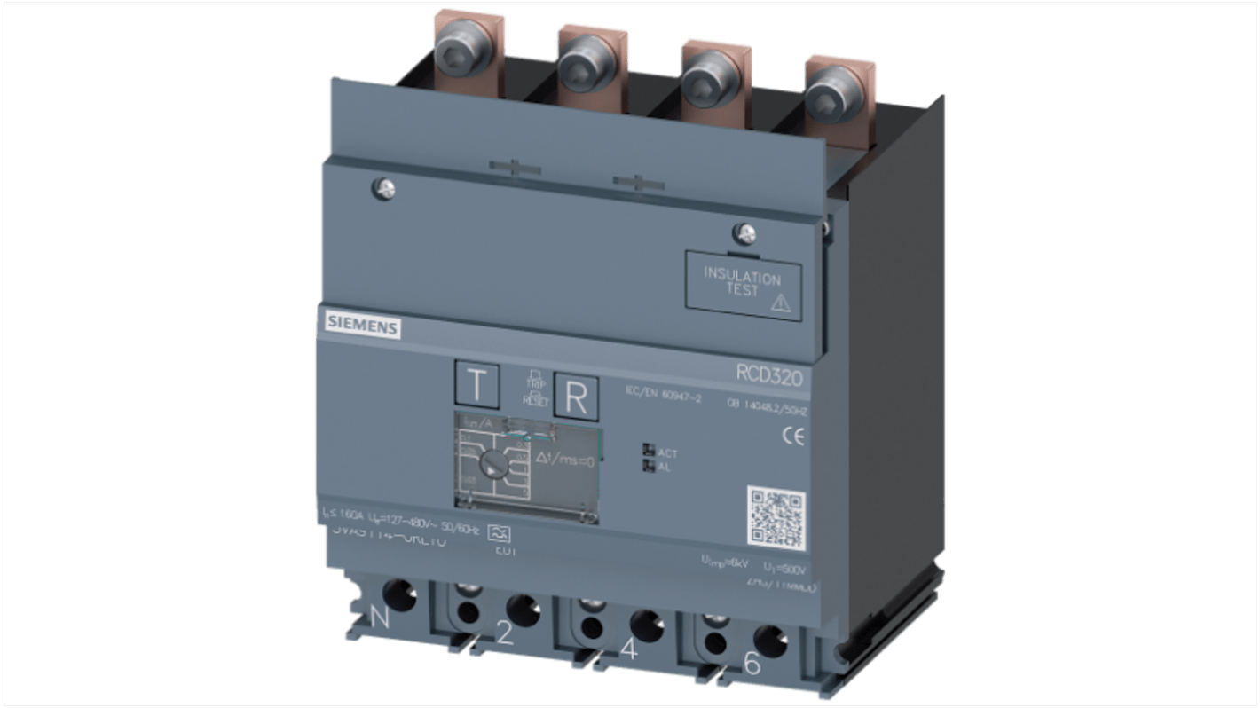 RCD Siemens 3VA911, 4P, 160A, Tipo A