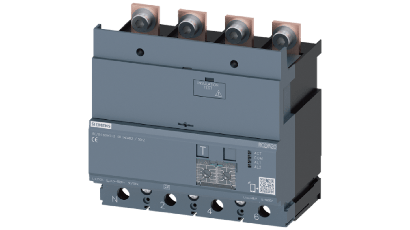 Siemens 3VA92 RCD, 250A, 4 Pole, Type A