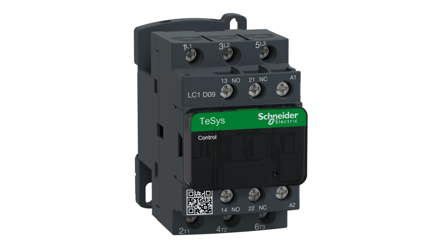 Contactor Schneider Electric TeSys D LC1D de 3 polos, 3 NA, 9 A, bobina 200 V ac, 5,5 kW