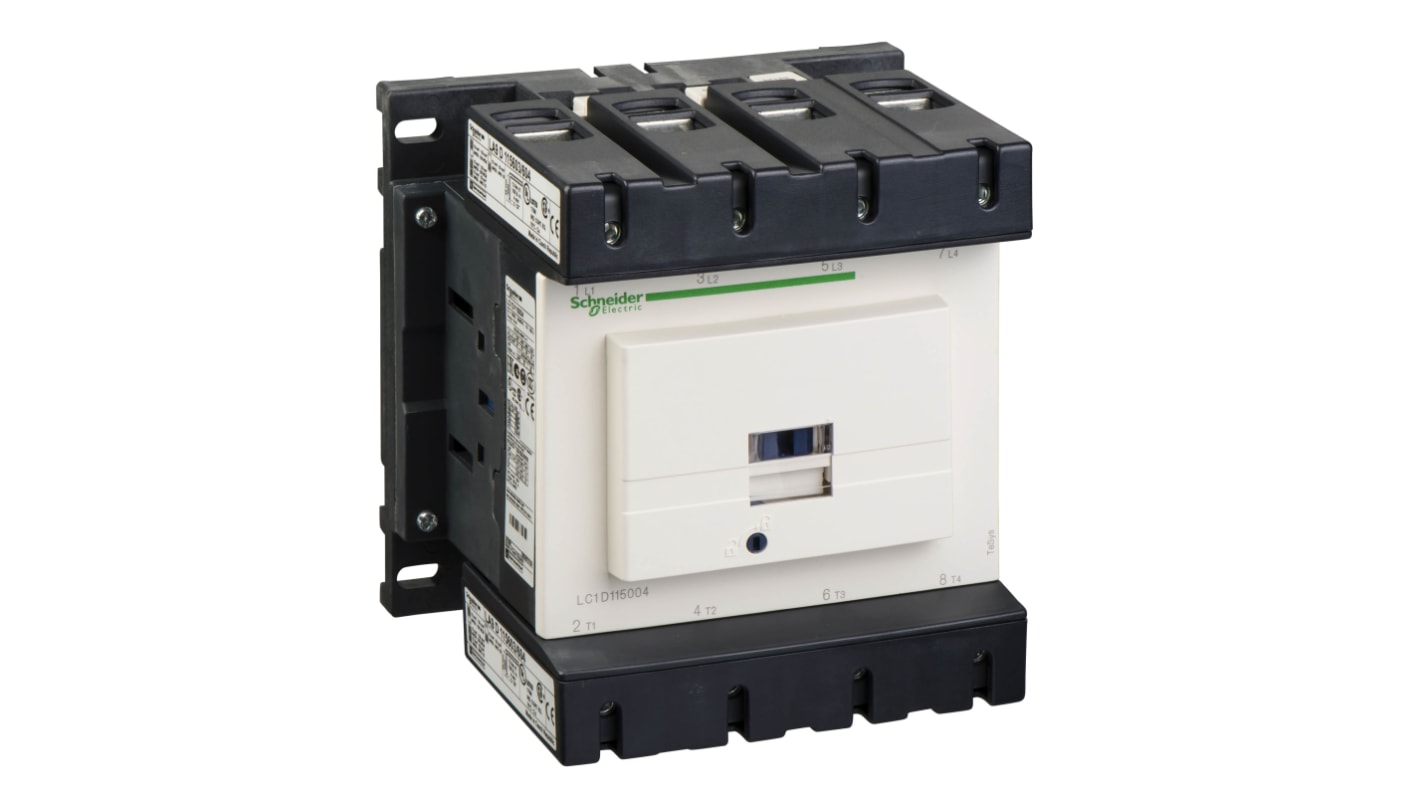 Contattore Reversibile Schneider Electric, 4 poli, 4 NA, 200 A, bobina 24 V c.a.