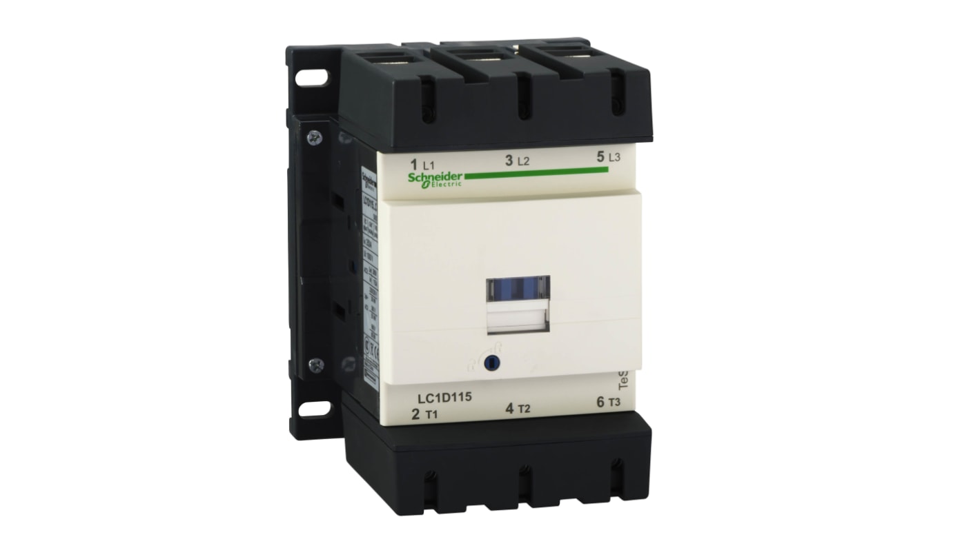 Schneider Electric TeSys D Contactor, 110 V dc Coil, 3-Pole, 115 A, 65 kW, 1NC + 1NO