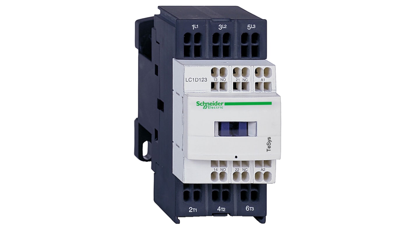Schneider Electric TeSys D Contactor, 220 V ac Coil, 3-Pole, 25 A, 15 kW, 1NC + 1NO
