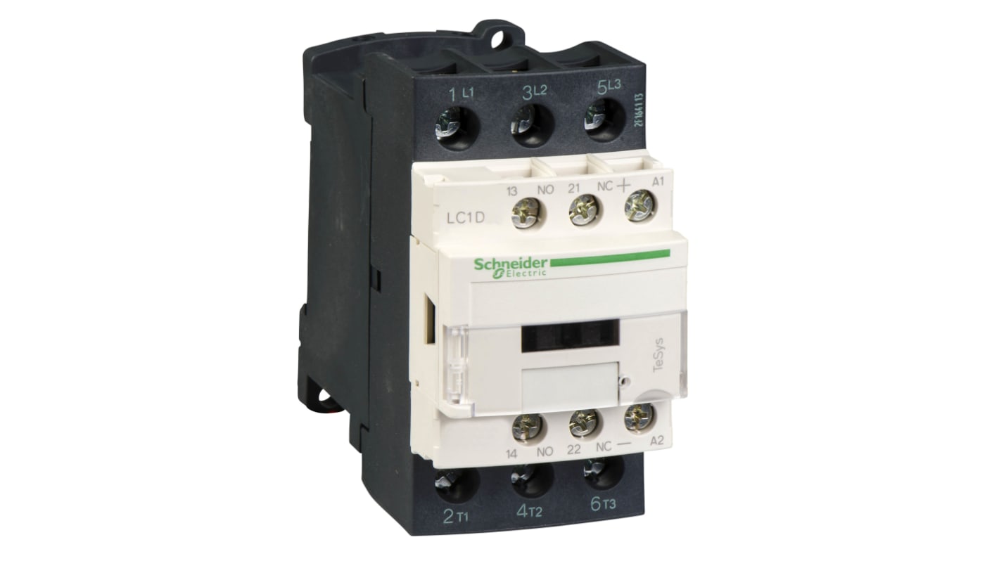 Schneider Electric TeSys D Contactor, 24 V dc Coil, 3-Pole, 25 A, 15 kW, 1NC + 1NO