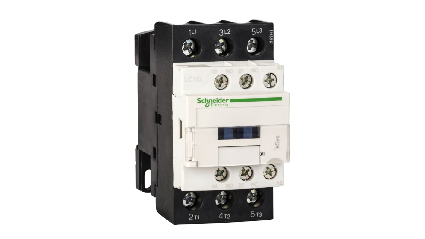 Schneider Electric TeSys D Contactor, 440 V ac Coil, 3-Pole, 32 A, 18.5 kW, 1NC + 1NO