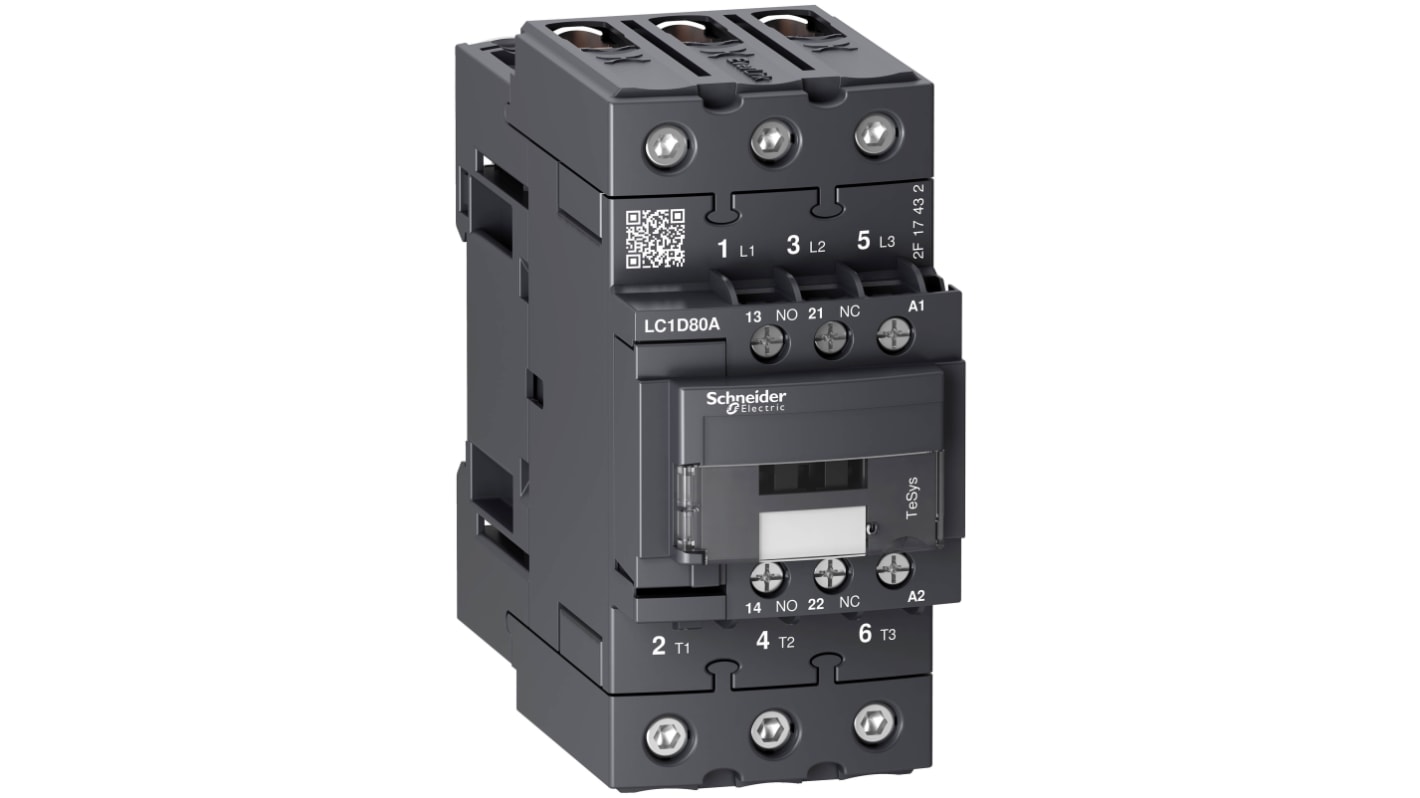 Stycznik 48 V AC Schneider Electric styki: 3 37 kW 66 A 1NC + 1NO LC1D80AE7