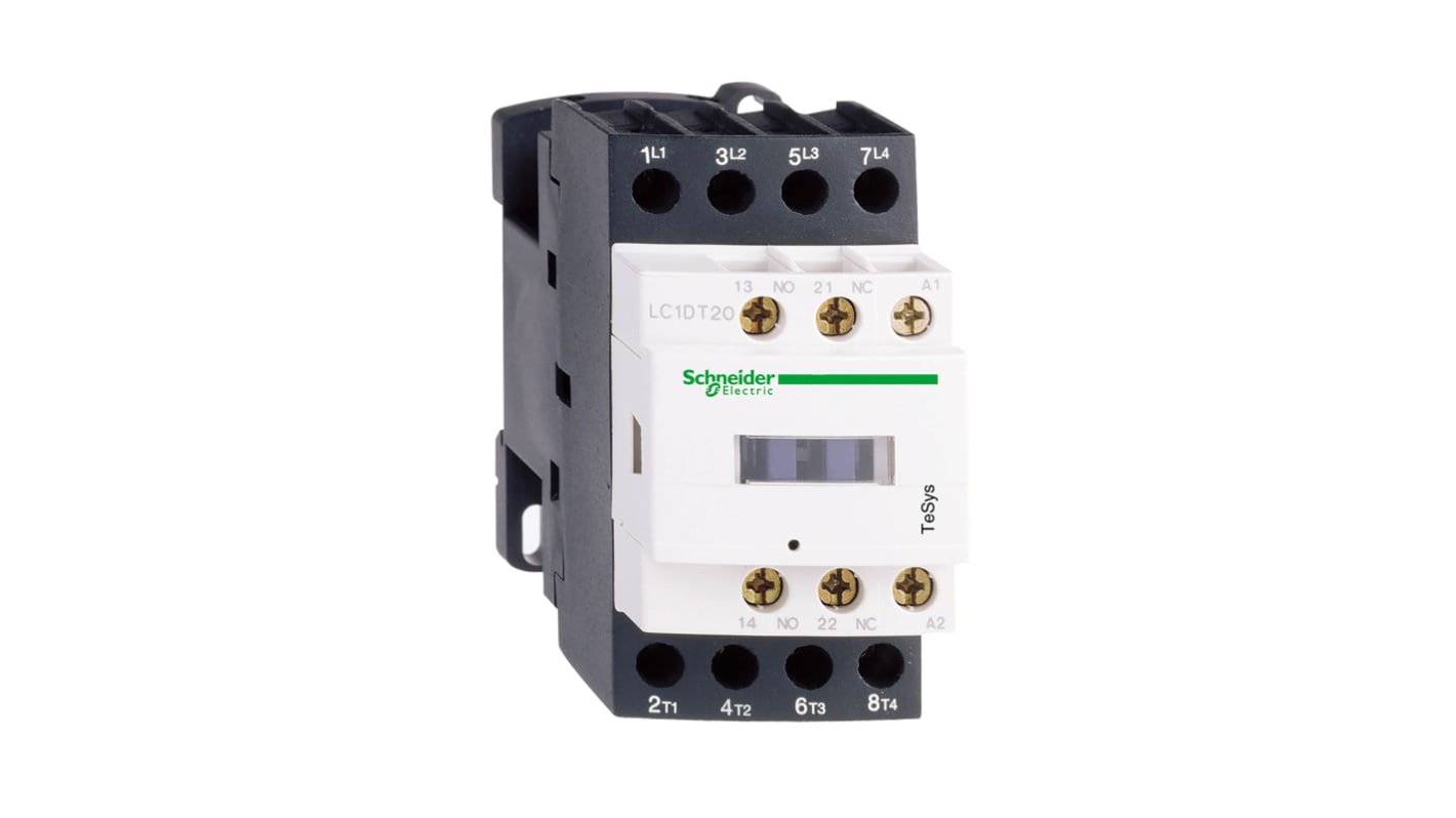 Schneider Electric TeSys D Contactor, 125 V dc Coil, 4-Pole, 25 A, 1NC + 1NO