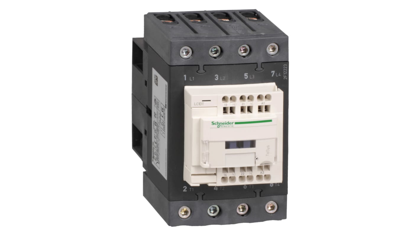 Schneider Electric TeSys D Contactor, 24 V dc Coil, 4-Pole, 80 A, 1NC + 1NO