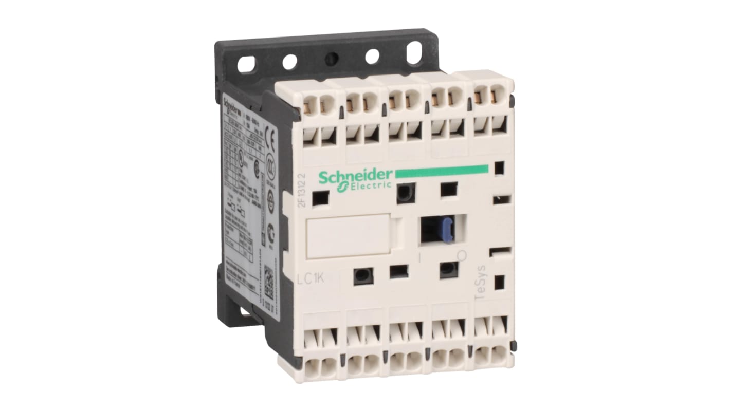 Schneider Electric TeSys K Contactor, 24 V ac Coil, 3-Pole, 9 A, 4 kW, 1NC