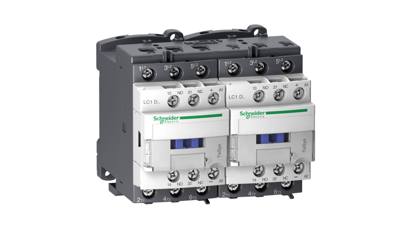 Schneider Electric TeSys D Contactor, 24 V dc Coil, 3-Pole, 32 A, 18.5 kW, 1NC + 1NO