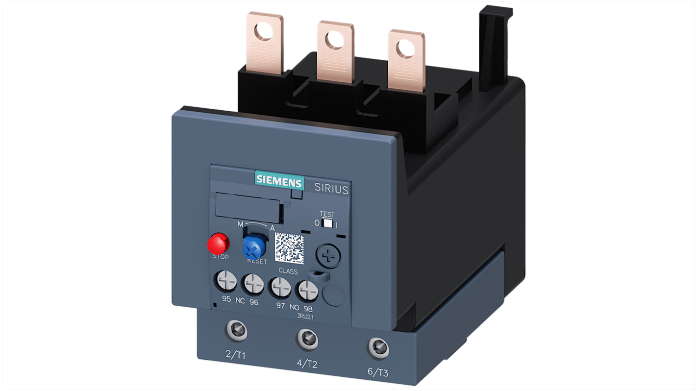 Siemens SIRIUS 3RU2 Thermal Overload Relay, 63 A F.L.C, 3 A Contact Rating, 690 V, SIRIUS