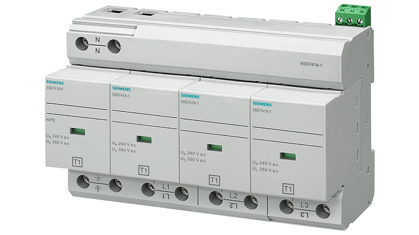 Siemens 3 Phase Surge Protector, 100kA, DIN Rail Mount