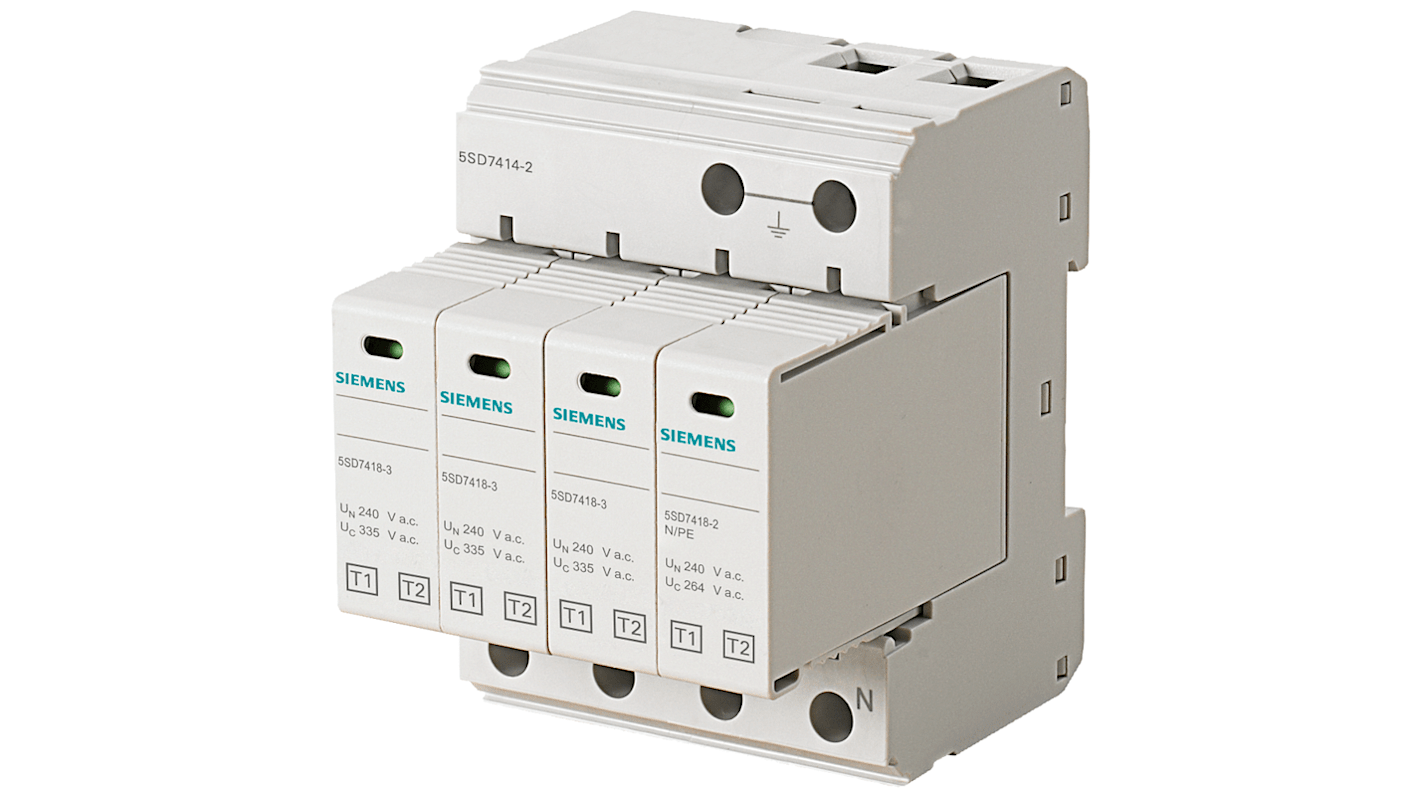 Siemens 3 Phase Surge Protector, 50kA, DIN Rail Mount