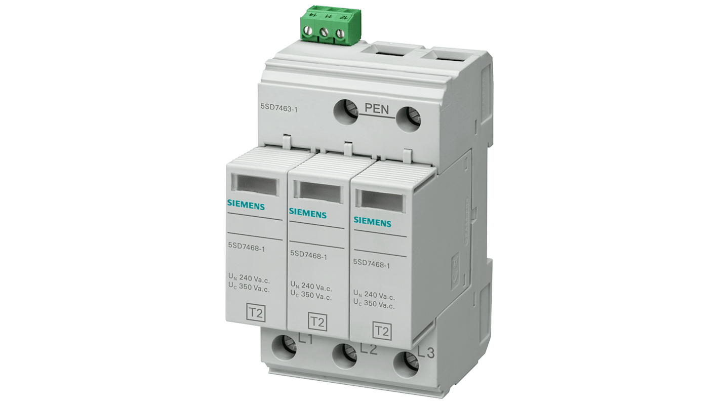 Siemens 1 Phase Surge Protector, 25kA, DIN Rail Mount