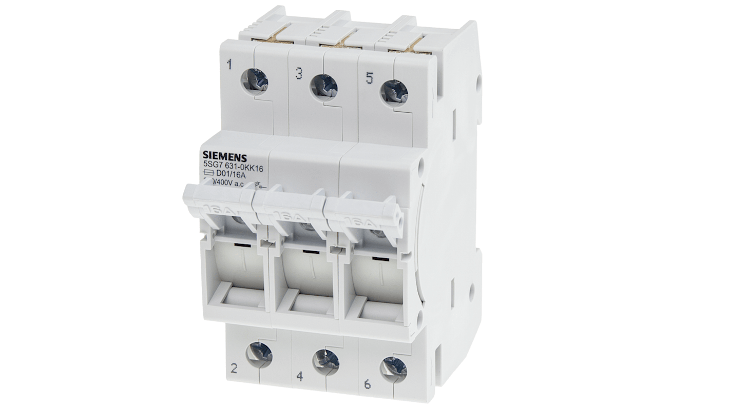 Siemens Fuse Switch Disconnector, 3 Pole, 6A Max Current, 0.3A Fuse Current