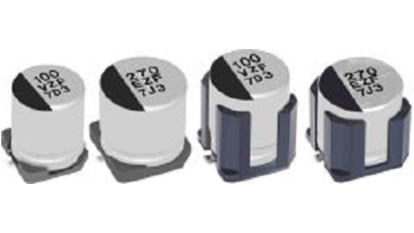 Panasonic 270μF Conductive Polymer Hybrid Aluminium Electrolytic Capacitor 25V dc, Surface Mount - EEHZF1E271P