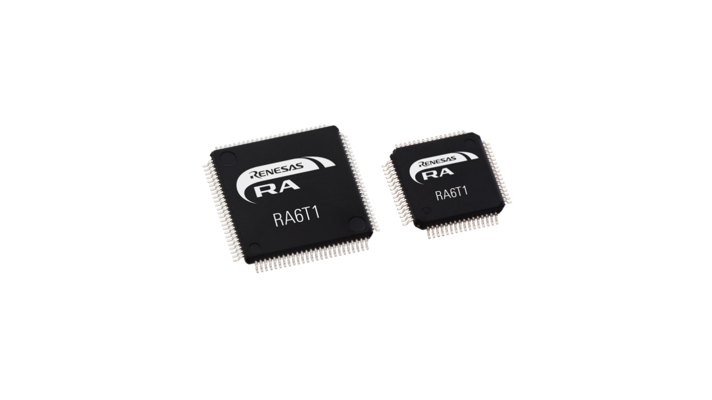 Mikrokontroler (MCU) Renesas Electronics RA6T1 QFP 100-pinowy Montaż powierzchniowy ARM Cortex M4 256 KB 32bit CAN:1