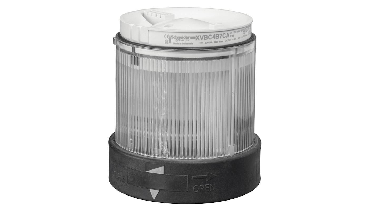 Schneider Electric Harmony XVBC Series Clear Flashing Effect Beacon Unit, 24 V, LED Bulb, AC, DC
