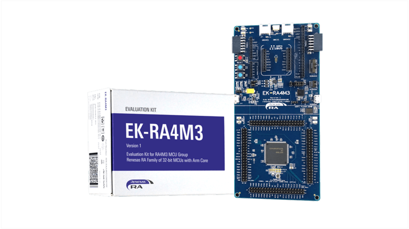 ルネサス エレクトロニクス 評価キット, Evaluation Kit for RA4M3 MCU Group, 12ビットADC, RTK7EKA4M3S00001BE