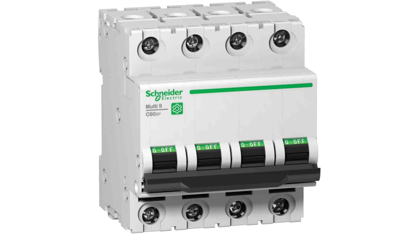 Schneider Electric C60SP Haushalts-MCB Leitungsschutzschalter Typ B, 4-polig 32A 440V, Abschaltvermögen 15 kA Multi 9