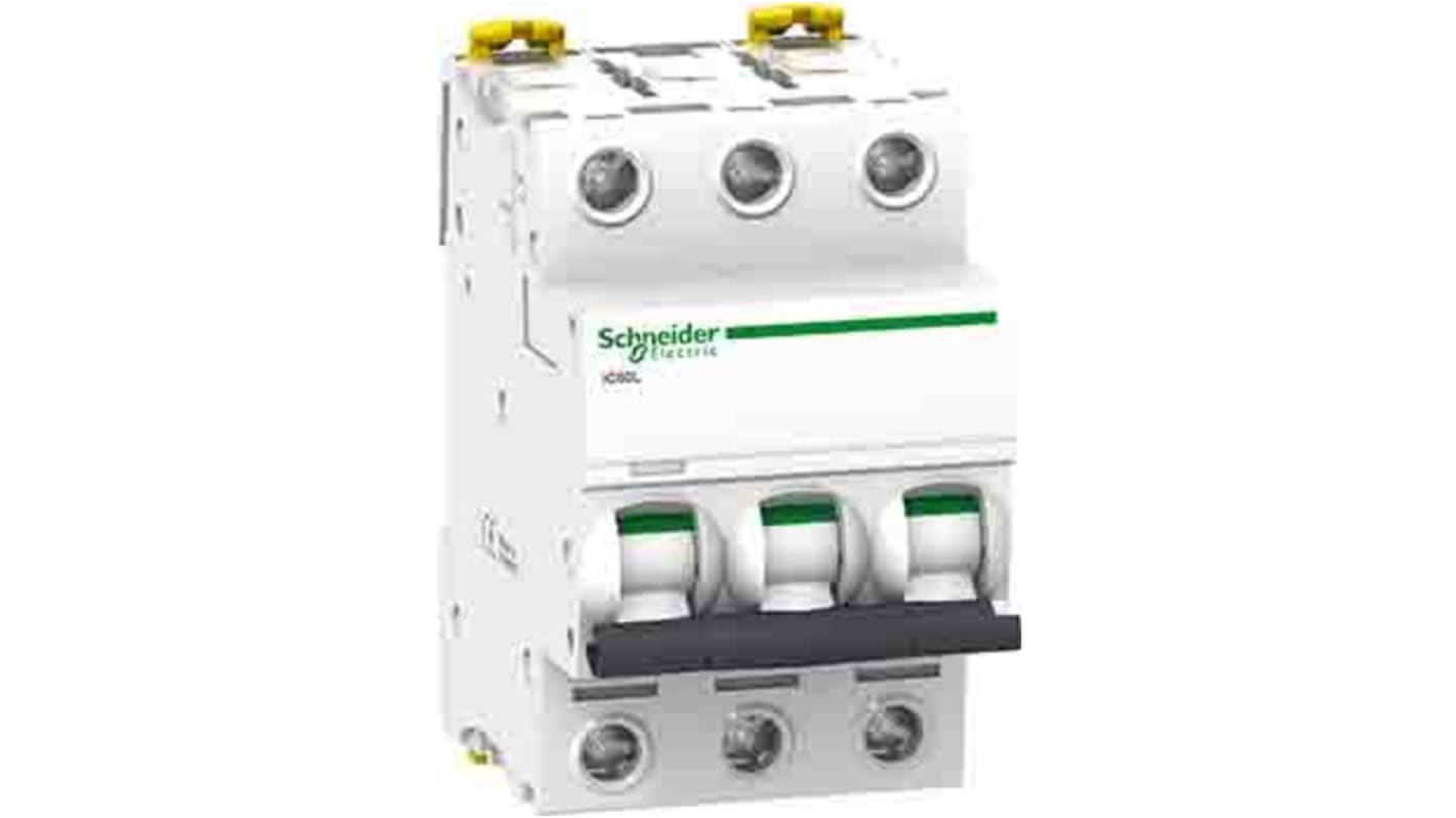 Schneider Electric Acti 9 A9F9 MCB, 3P, 2A Curve C, 400V AC, 180V DC, 20 kA, 15 kA Breaking Capacity