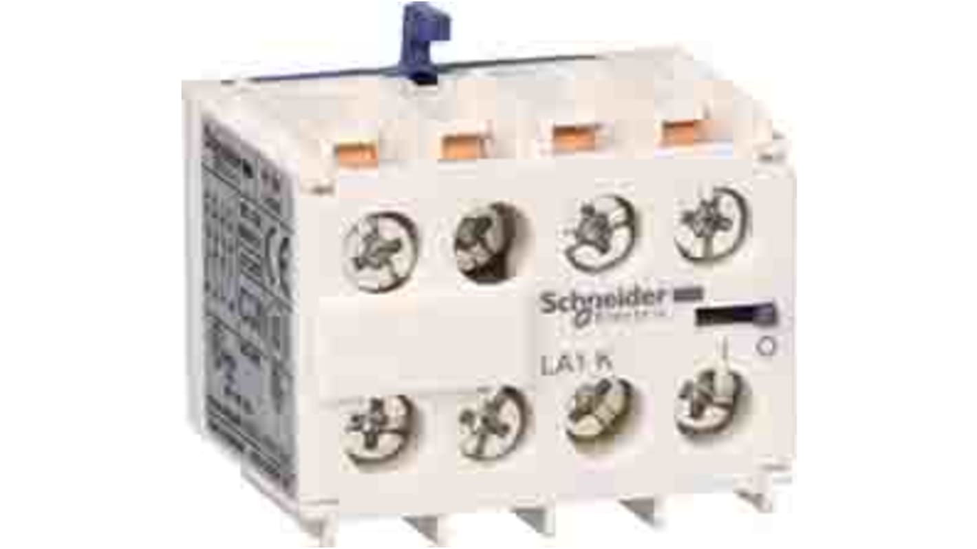 Schneider Electric Auxiliary Contact Block, 1NC + 3NO, DIN Rail Mount, TeSys K LA1K