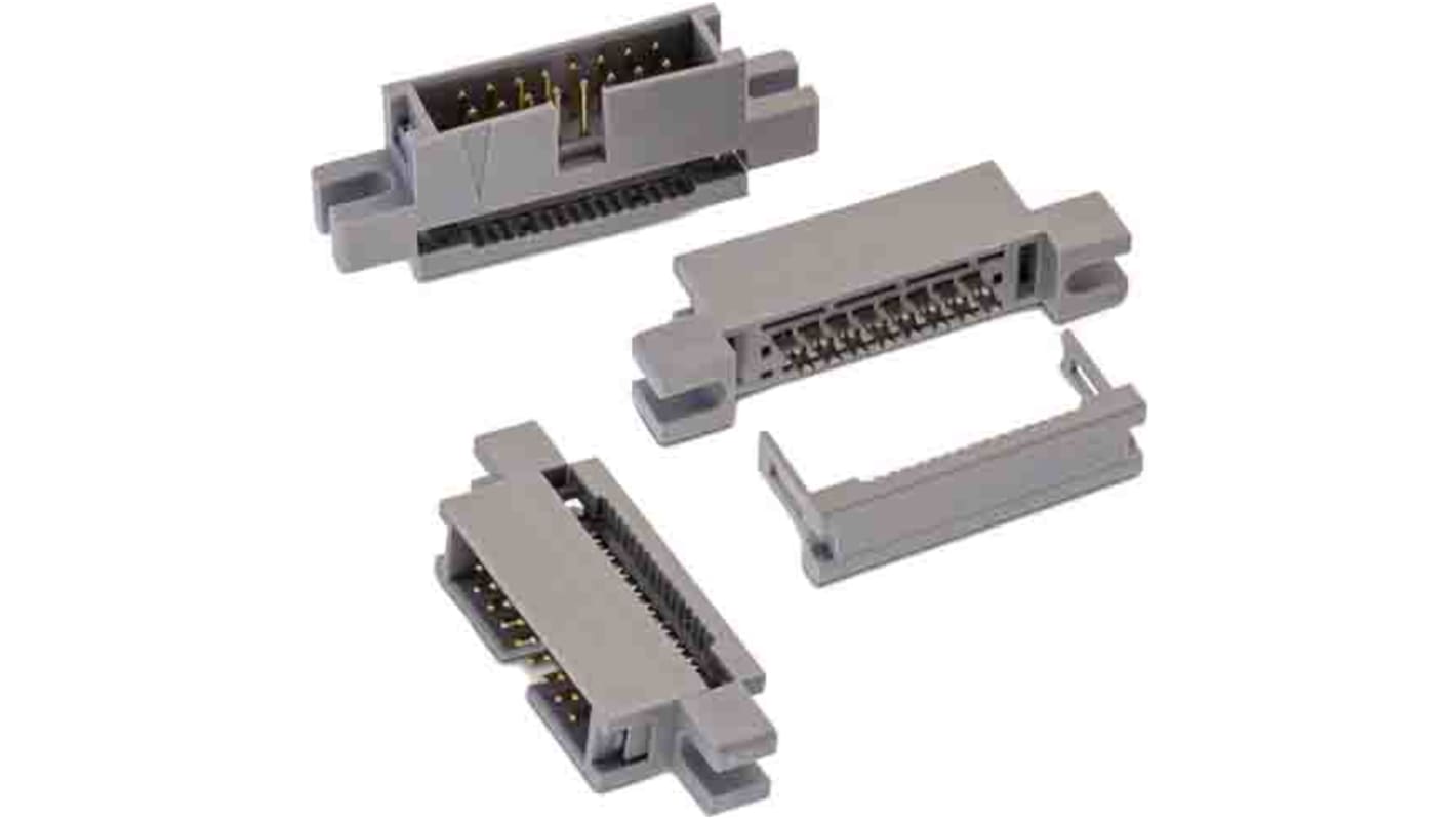 Wurth Elektronik IDC连接器, 公插, 26p, 2.54mm间距, 2排, 电缆安装