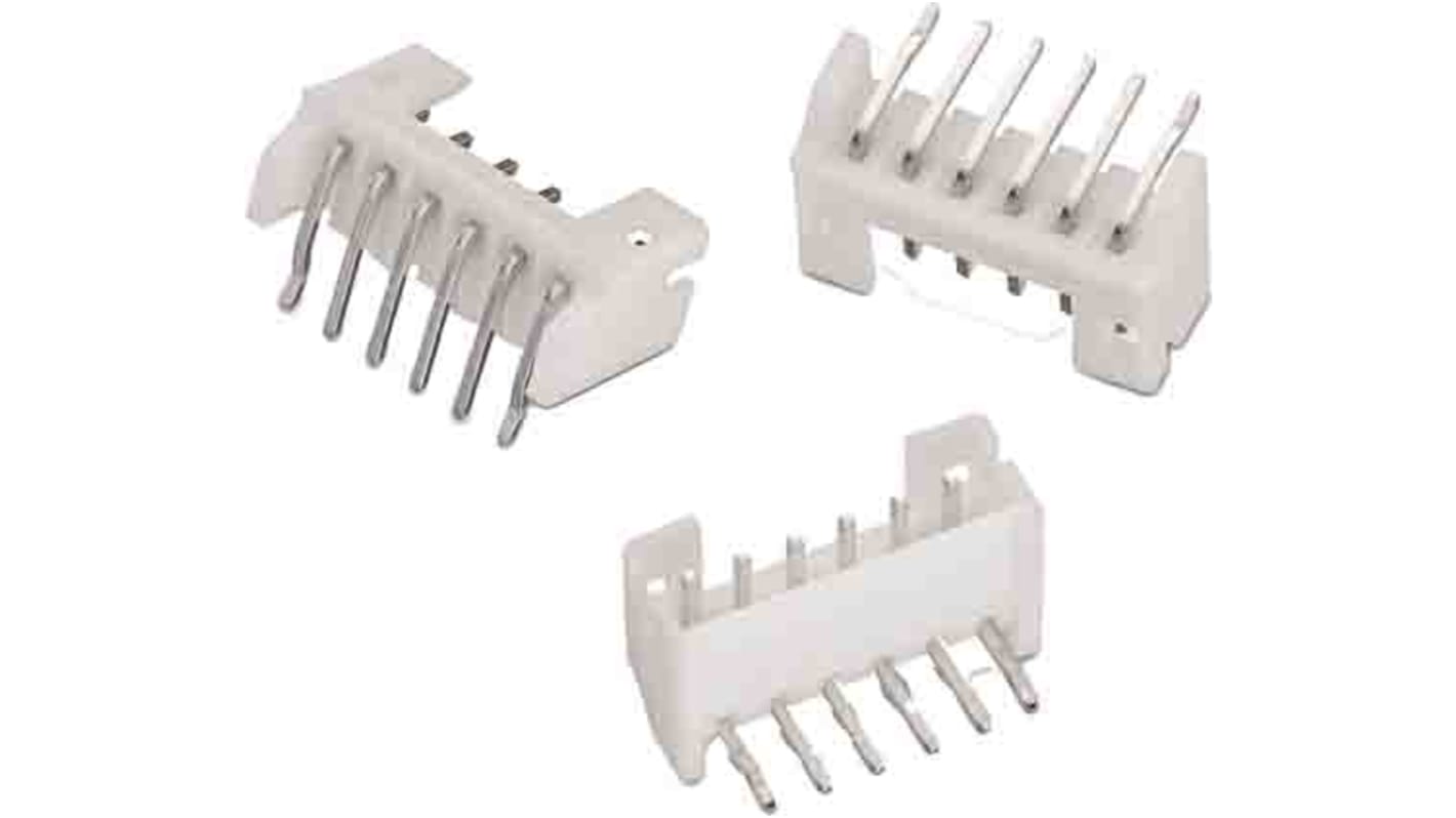 Conector macho para PCB Ángulo de 90° Wurth Elektronik serie WR-WTB de 7 vías, 1 fila, paso 2.0mm