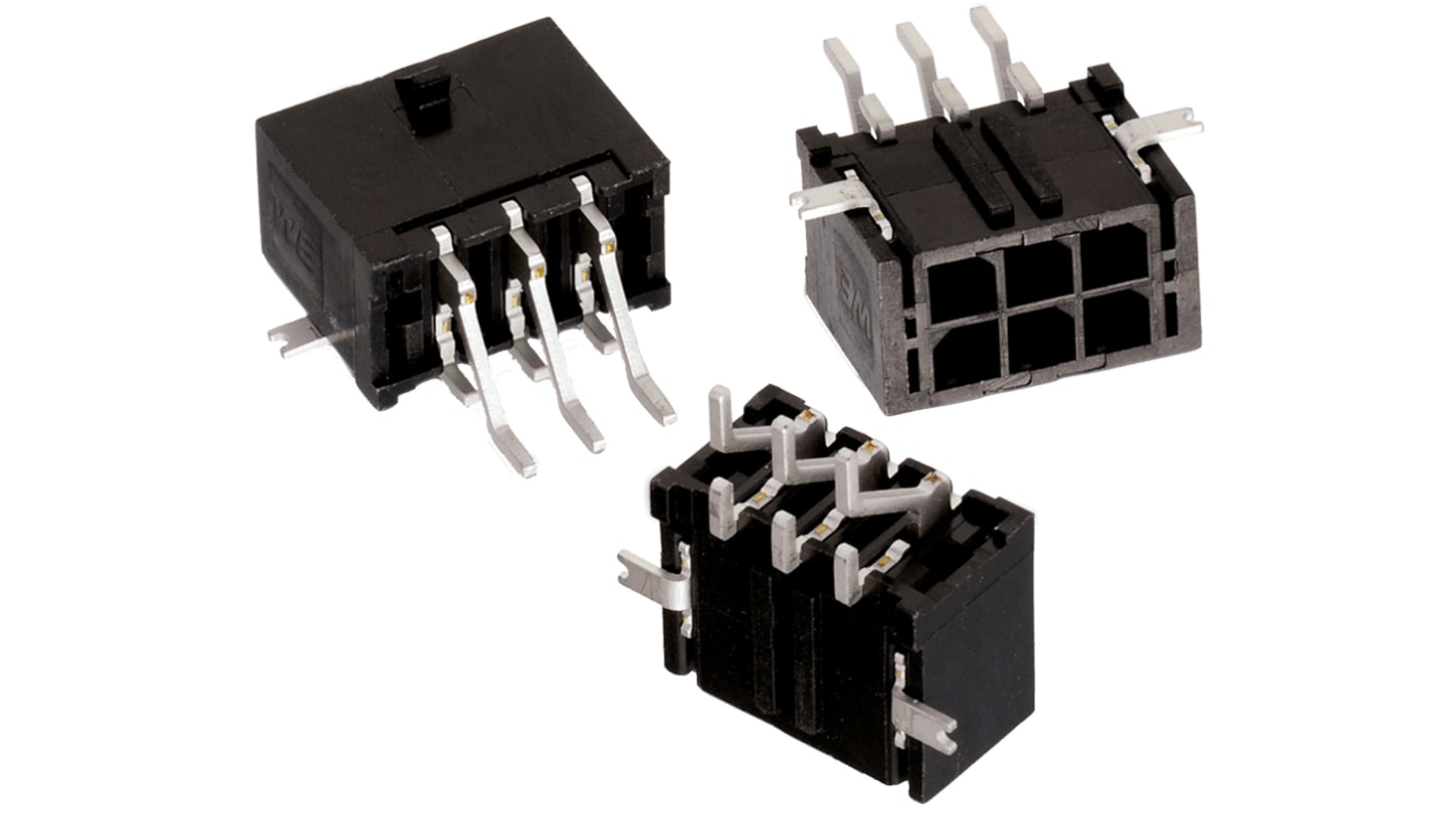 File di contatti PCB Wurth Elektronik, 6 vie, 2 file, passo 3.0mm