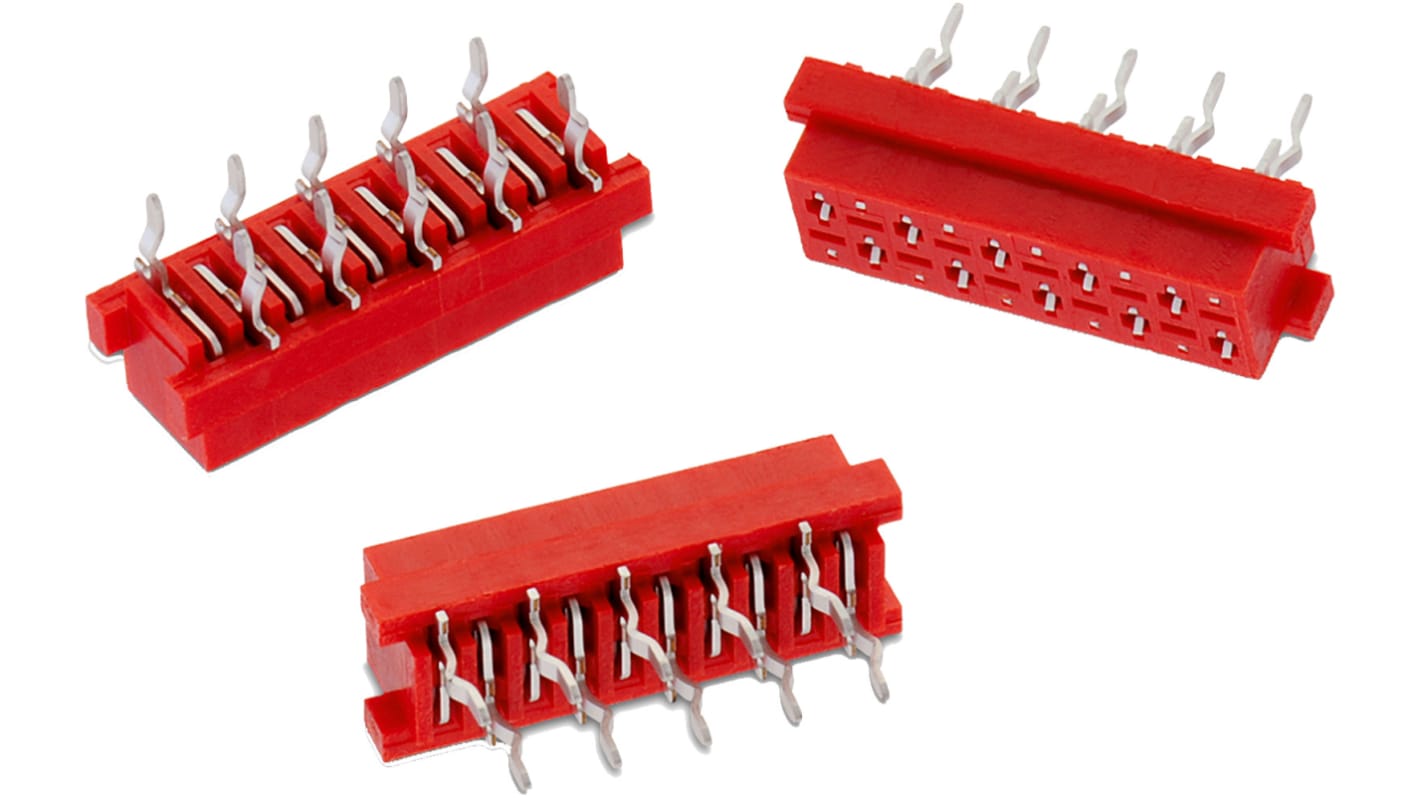 Wurth Elektronik WR-MM Series Straight PCB Header, 14 Contact(s), 2.54mm Pitch, 2 Row(s), Shrouded