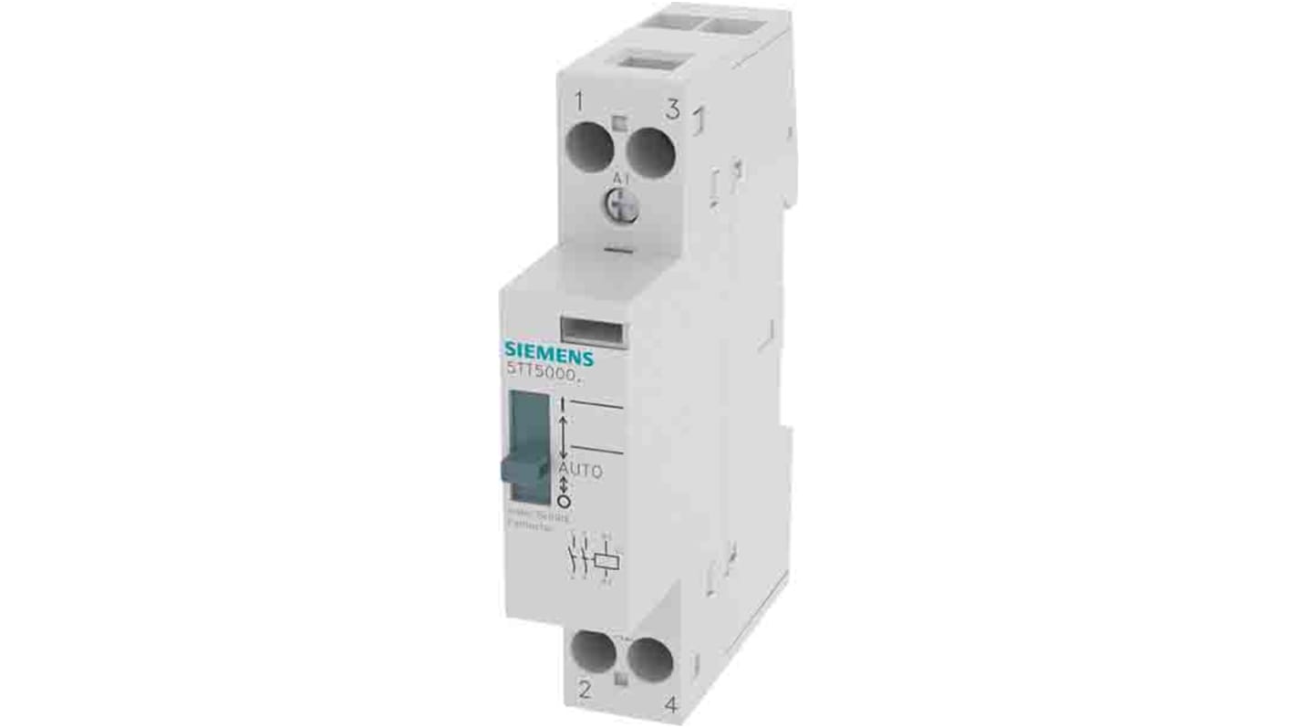 Siemens SENTRON 5TT INSTA Contactor, 230 V ac Coil, 2-Pole, 20 A, 2NO