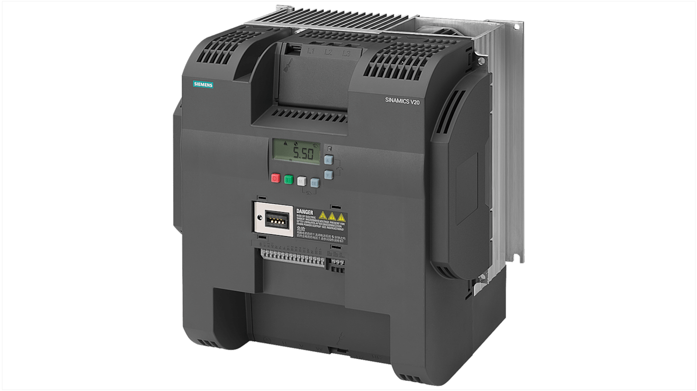 Convertitore Siemens, 22 kW, 380 → 480 V c.a., 3 fasi, 0 → 550Hz