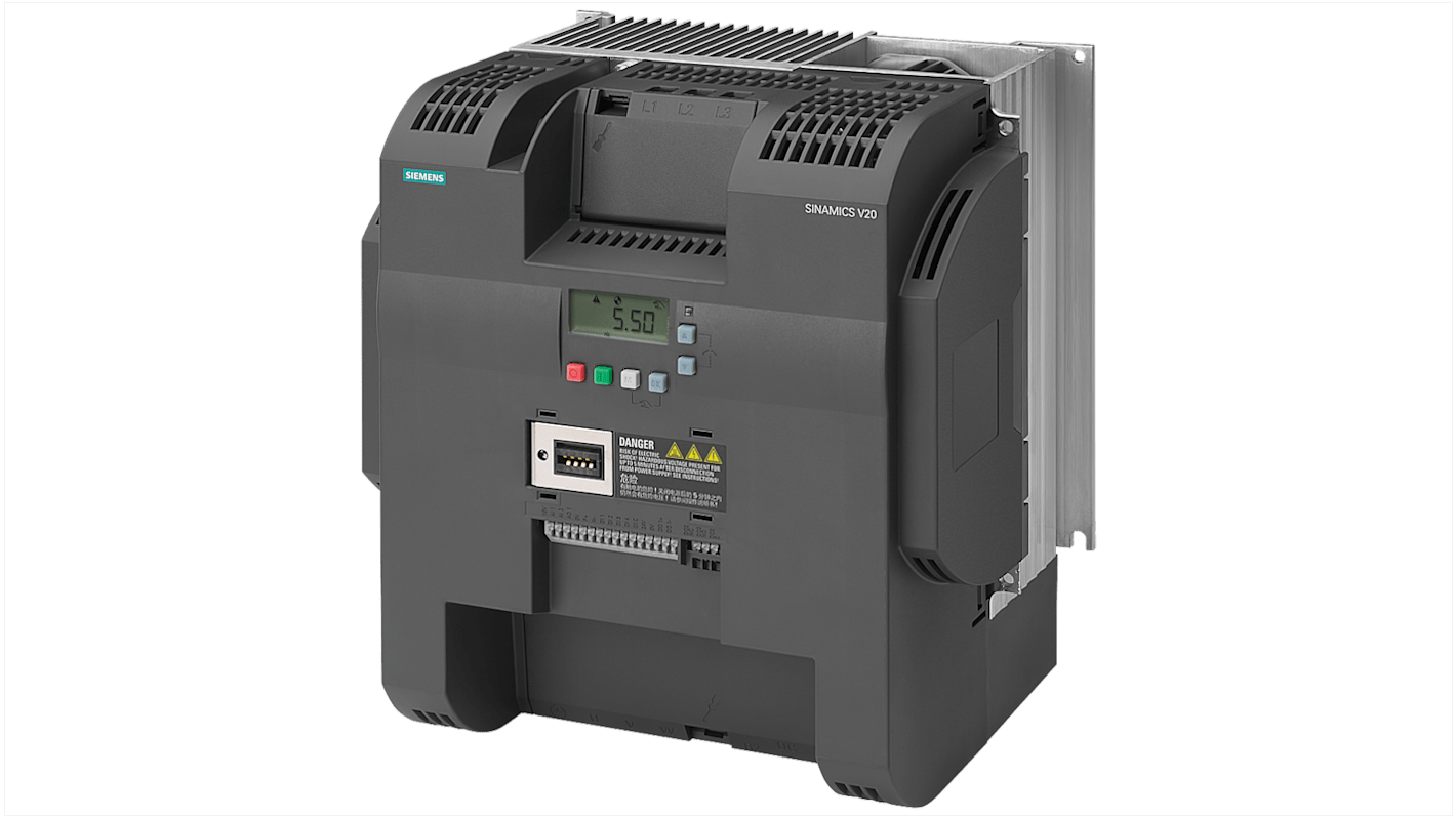 Siemens Converter, 30 kW, 3 Phase, 380 → 480 V ac, 60 A, SINAMICS V20 Series