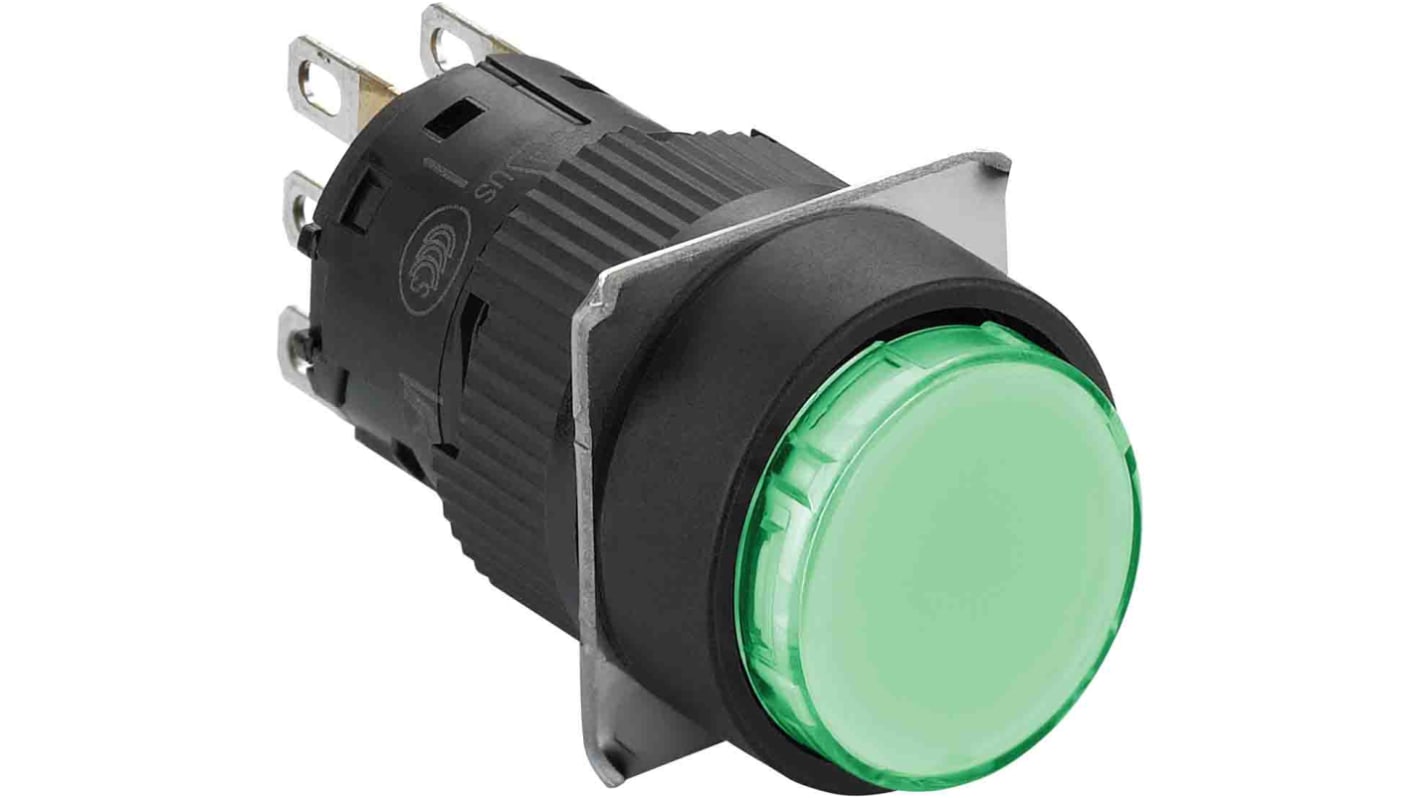 Schneider Electric XB6E Series Illuminated Push Button Complete Unit, 16mm Cutout, SPST, IP65